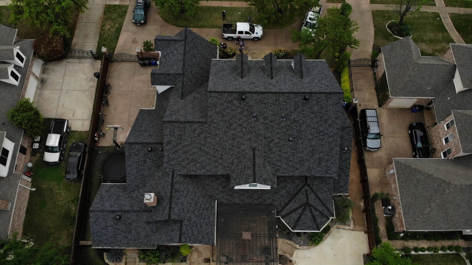 Completed replacement seen from above, site cleared