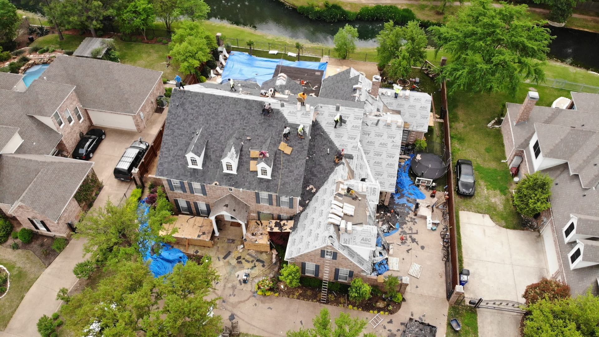 Multi-wing property part-way through a full roof replacement