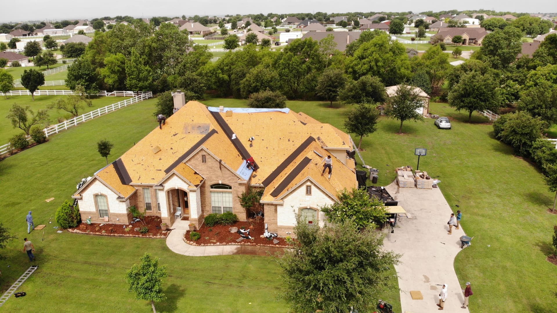 Tile roof on a large property surrounded by open acreage
