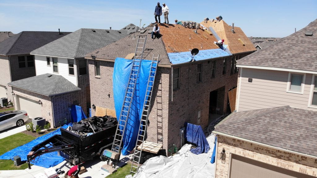 roof replacement at a big house